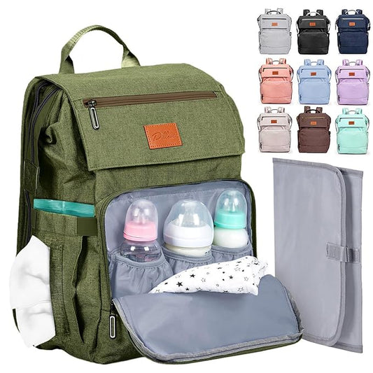PILLANI Baby Diaper Bag Backpack - Large Bag for Boys & Girls, Waterproof Diaper Backpack - Travel Diaper Bags w/Changing Pad, Baby Registry Search & Shower Gifts - Essentials Must Haves Newborn Stuff