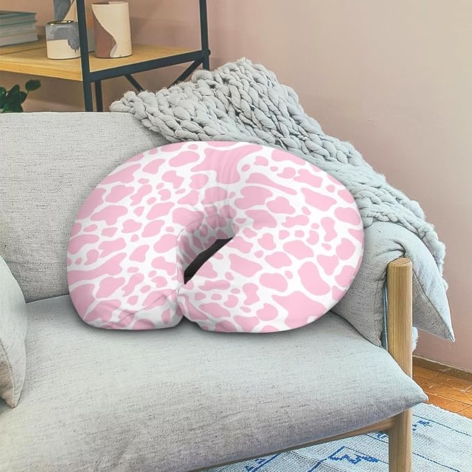 Pink Cow Nursing Pillow Slipcover Sleeve, Breathable & Skin-Friendly Nursing Pillow Cover for Breastfeeding Mom, Pillow Not Included