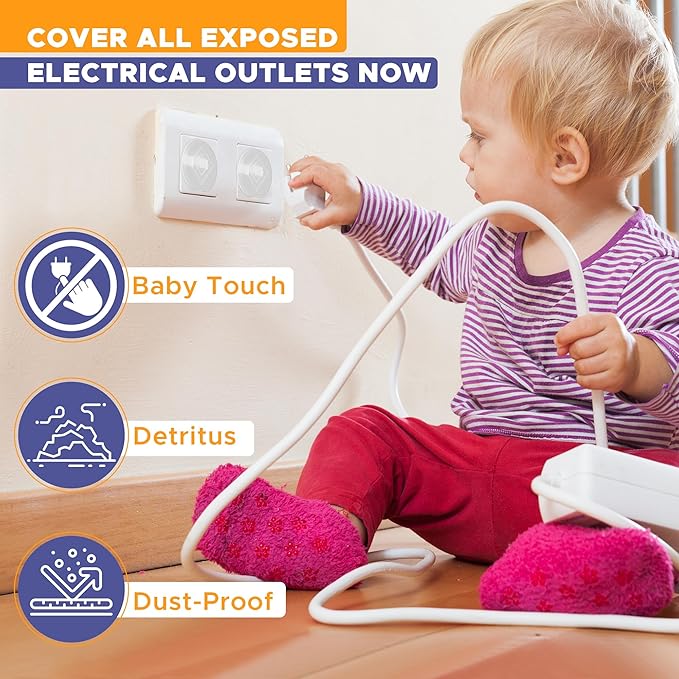 Mommy?™s Helper Outlet Plug Covers ??Baby Proof Electrical Outlet Protectors, Childproof Socket Safety Caps, Easy Press-Fit Installation, White, 36 Pack