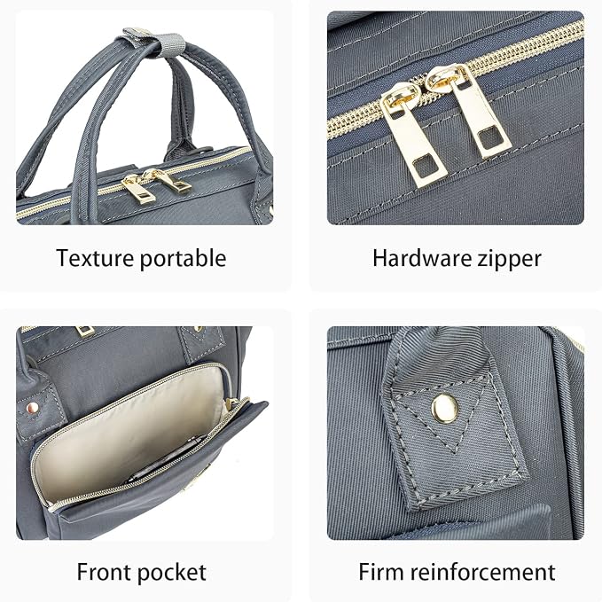Lmbabter Baby Diaper Bag Nappy Backpack Waterproof Multi-Function Convertible Mini Smart Diaper Bag Backpack for Outdoor (Grey)