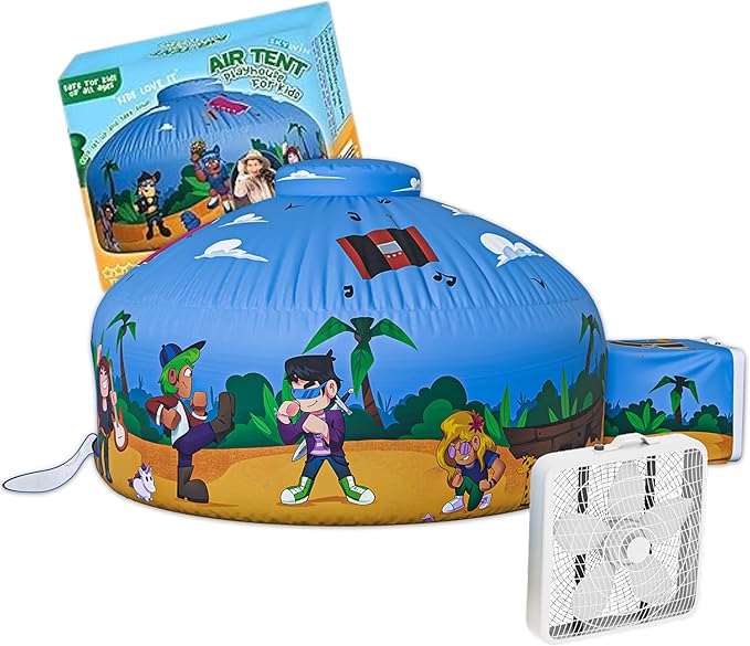 Skywin Blox Fortress Funhouse Air Tent for Kids with Door (77??x 50?? Builds in 30 Sec, Toddler Tents Indoor for Imaginative Play, Kids Forts Indoor Playhouse, Christmas Birthday Gift (Fan Not Incl)