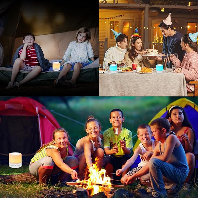 Nursery Night Light for Kids, USB Rechargeable Small Desk Lamp,13 RGB Colors & 4 Brightness & 1 Remote, Touch Bedside Cordless Table Lamp, Portable Night Lamp for Bedroom Living Room (2 Pack White)