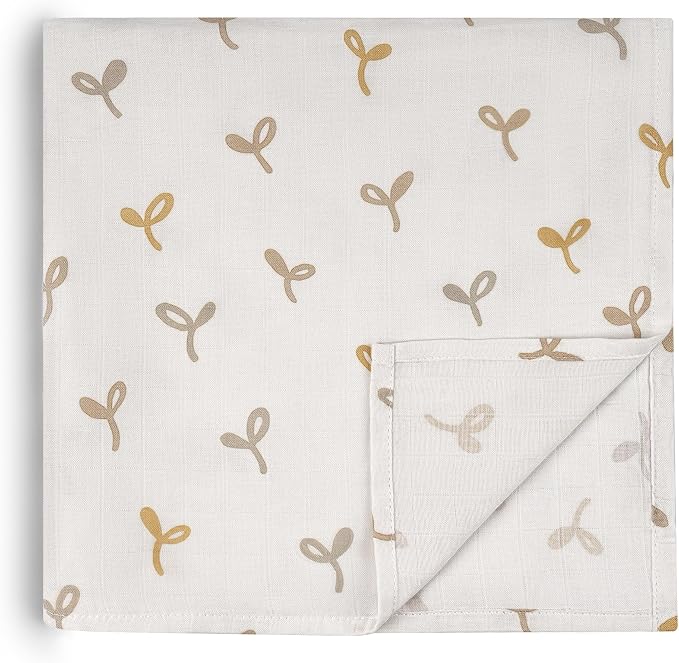 HECCEI Muslin Swaddle Blanket - Baby Muslin Blanket Large Swaddles 47 x 47 inches Breathable & Soft Baby Receiving Blanket Gender Neutral for Newborn Boys Girls, Little Sprouts