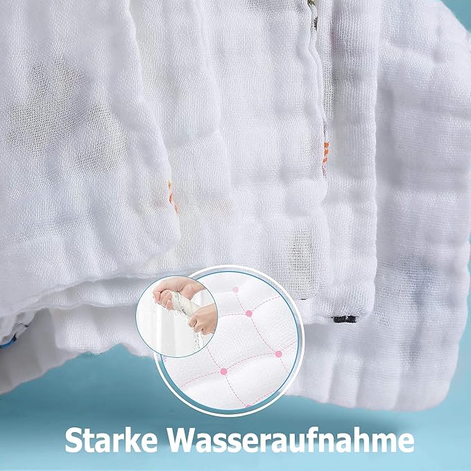 Baby Muslin Washcloths Baby Towels and Washcloths for Newborn Essentials Must Haves Wash Clothes Soft for Baby Muslin Burp Cloths for Face Baby Wash Cloths 10 Pack 10x10 Inches