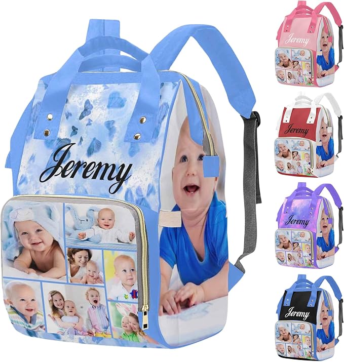 M YESCUSTOM Custom Baby Diaper Backpack Large Diaper Bag with Insulated Pockets Mommy Bags Boys Girl Unisex Multifunction Travel Baby Newborn Gift 8 Photos