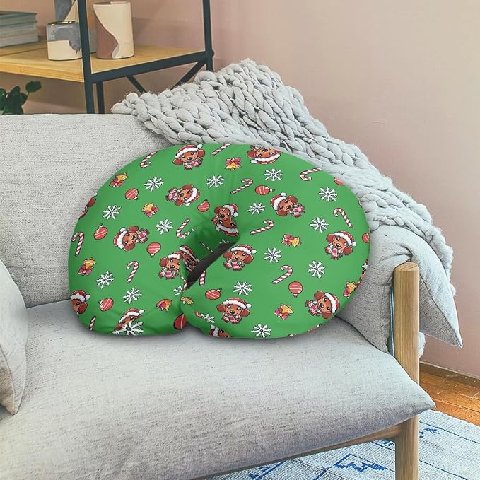 Christmas Dog Candy Breastfeeding Pillow Cover Case for Babies Lightweight Comfortable Nursing Pillow Support Cover with Hidden Zipper for Home Living Room Bedroom Decor