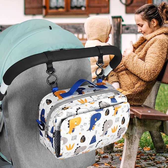 Accmor Stroller Organizer, Universal Stroller Organizer with Insulated Cup Holder Pocket, Dual Purpose Large Capacity Stroller Bag Caddy, Stroller Accessories Fits for Uppababy, Doona, Nuna Strollers