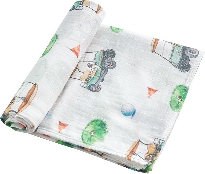 Muslin Swaddle Blankets for Newborn, Large 47"x47" Soft Breathable Bamboo Cotton Baby Blanket, Lightweight Receiving Blanket for Boys and Girls, Golf Target