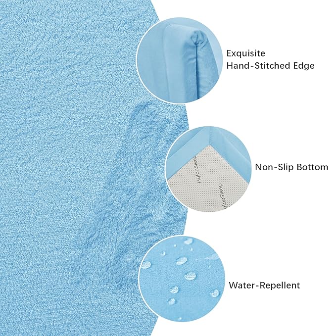 Baby Play Mat for Floor,1.3" Thick Memory foam Tummy Time Mat for Toddlers,Infants,kids,Water-Repellent Soft Nursery Rug,Extra Large Non Slip for Crawling&Yoga,Tatami Style for Living Room(Light Blue)
