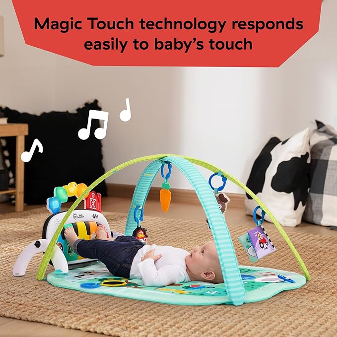 Baby Einstein Farm Explorers 4-in-1 Kickin??Tunes Musical Meadow Music & Language Discovery Gym, Ages 0 Months and Up