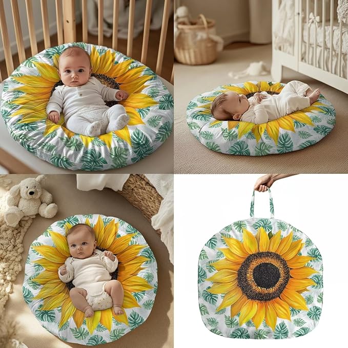 Sunflower Newborn Lounger Pillow Cover,Nest Sleeper Pillow Cover & Nursing Pillow Cover Set for Breastfeeding Pillow,Ultra Soft and Cozy Nursing Pillow Slipcovers,Snugly Fit Infant Lounger