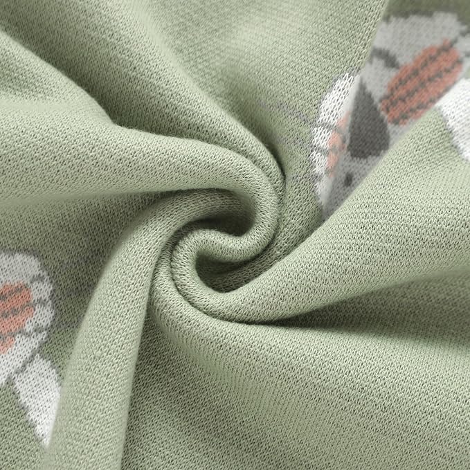 Hadetoto Baby Blankets for Boys and Girls, Newborn Knitted Cotton Swaddle Blankets Neutral Crochet Receiving Blanket, Baby Essentials, Registry & Gift, 40 x 30 inches