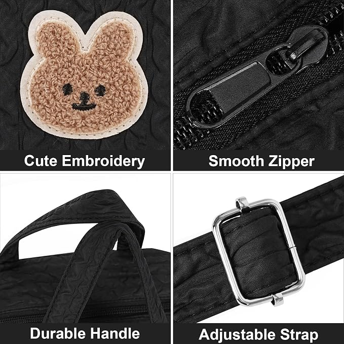 Lushandy Baby Diaper Bag Tote, Mom Bag Crossbody Diaper Bags Baby Travel Bags for Girl Pañaleras Para Bebe (Black, Small)