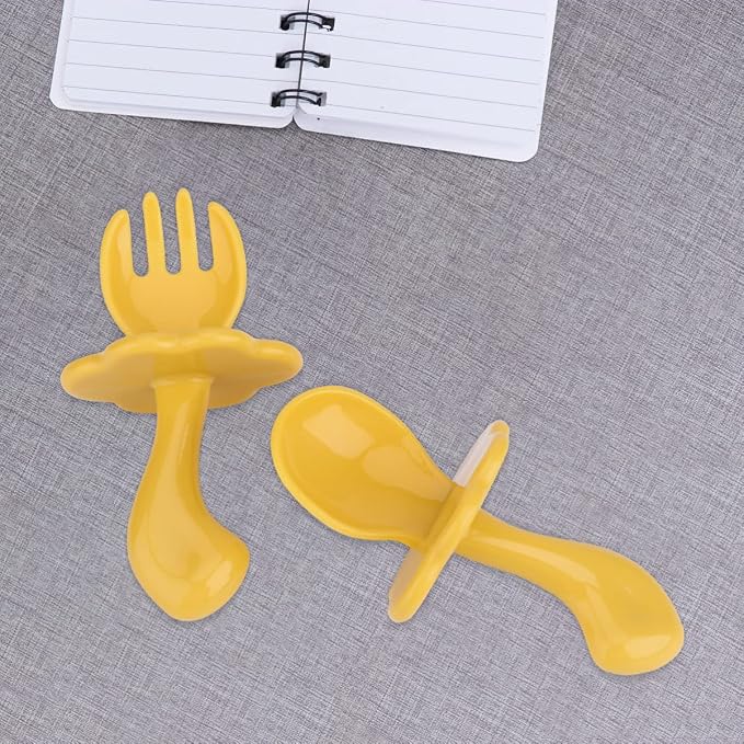 BESPORTBLE 4Set Eating Training Spork Set Safe Utensils for Boy Girl Portable Household Tableware Comfortable Grip Easy to Clean Random Color