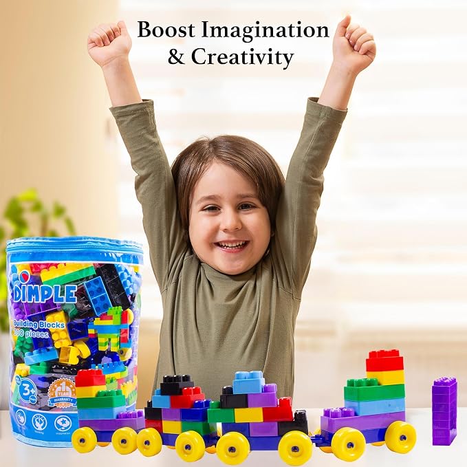 Dimple Building Blocks for Toddler (300 Pcs) Stacking Toys & Puzzle Games for Learning and STEM Fun Montessori Toys, Educational Baby Blocks Age 3+ Toddler Boy & Girl Birthday for Kids