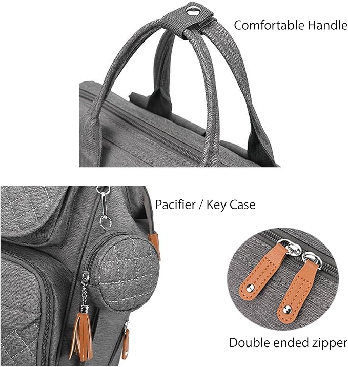 Baby Diaper Bag Backpack - Waterproof Diaper Bag with Changing Pad, Pacifier Case, Bottle holder & Stroller Straps, Multifunctional Diaper Bag (Explorer-Midnight Black)