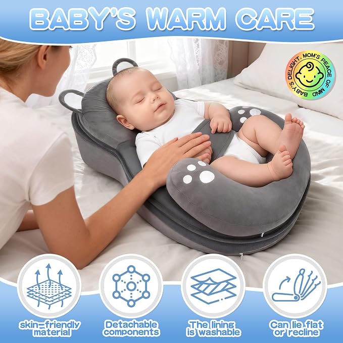 Anti Reflux Pillow Baby Wedge Feeding Pillow for Comfortable Nursing
