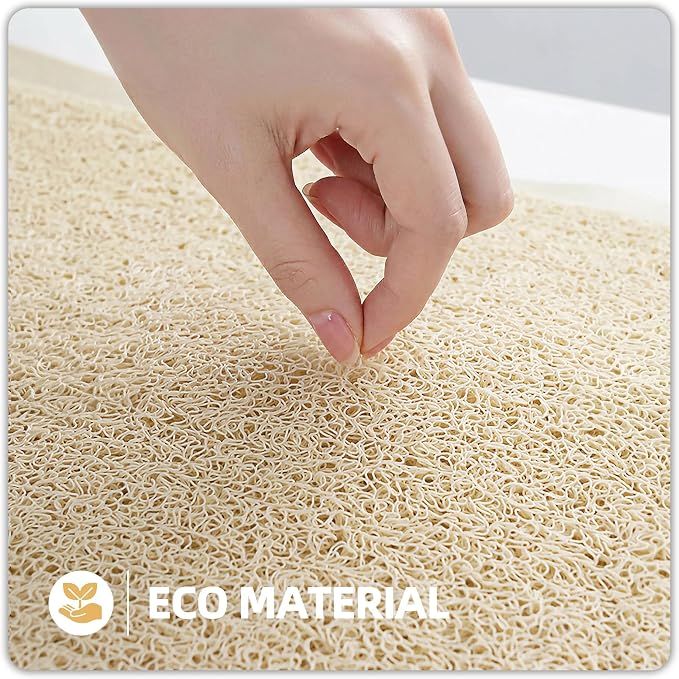Upgraded Anti Slip Shower Mat for Inside Shower,Non Slip Bathtub Mat with Suction Cups,Shower Floor Mat,Scrubber Mats,Easy to Clean,Quick Dry,Easy Drainage,Loofah Bath Mat for Tub,Beige,24''x24''