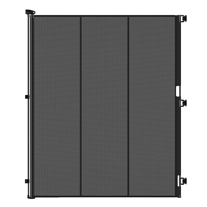 Reinforced 72" Extra Tall Cat Gate for Doorway, Jump-Resistant & Prevent Crawling Underneath Safety Retractable Baby Gates, Fits 0-55" Width Indoor Retractable Dog Gate, Barrier, Screen & Fence
