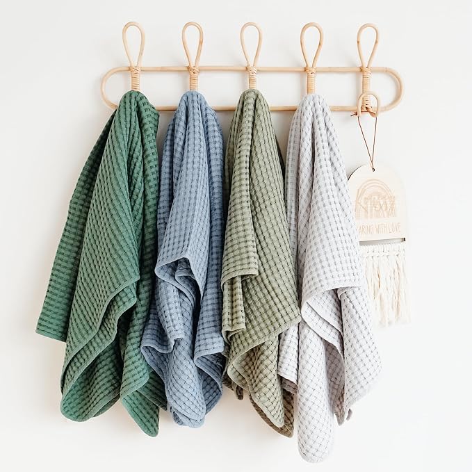 Konssy Waffle Baby Blanket - Soft & Cozy Nursery Swaddle Blanket, Lightweight Toddler Throw for Boys & Girls, Ideal for Wrapping(Green)