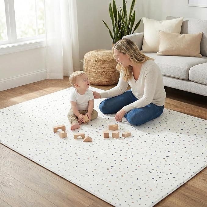 Reversible Play Mat 82??x 55??- for Infants, Babies, Toddlers, Kids | Waterproof, Durable, Non-Toxic, Easy-to-Clean | Thick & Large Soft Foam Floor Mat for Gym, Nursery, Playroom