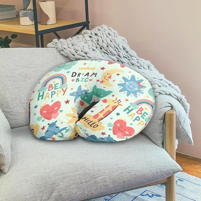 Nursing Pillowcase for Baby Boys and Girls Super Soft and Comfortable Stretchy, Removable Suitable for Newborns Nursing Cute Animal Prints（Pillowcase Only）