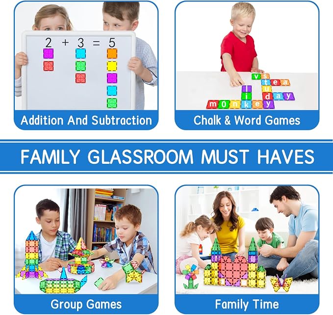 Magnetic Tiles Toddler Building Blocks Toys, Magnet Montessori Kids Toys for 3+ Year Old Boys and Girls, Preschool Learning Sensory STEM Education Gift Games, Birthday Gifts Idea for Kids Toddlers.