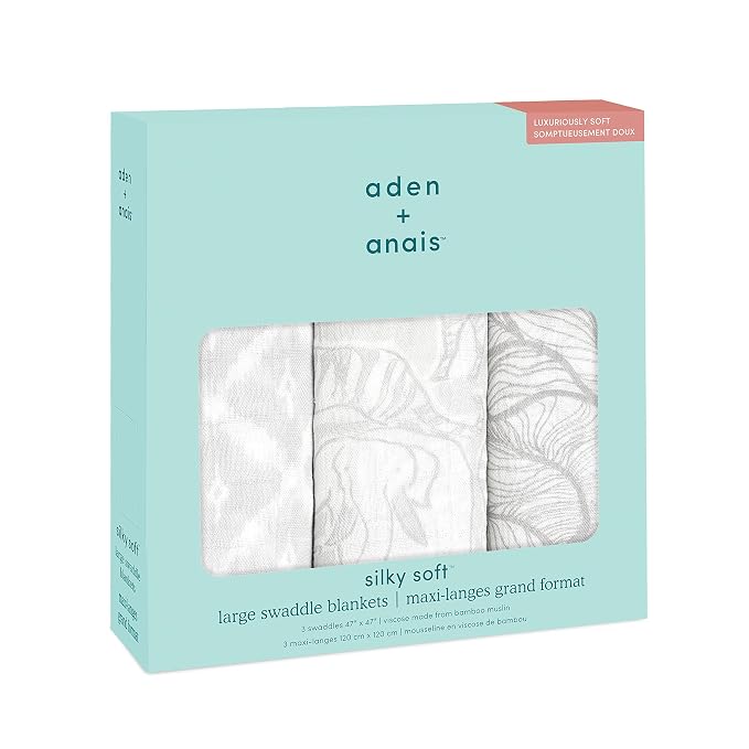 aden + anais Silky Soft Swaddle Blanket, Boutique Muslin Blankets for Girls & Boys, Baby Receiving Swaddles, Ideal Newborn & Infant Swaddling Set, Perfect Shower Gifts, 3 Pack, Culture Club