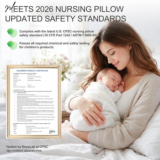 Jaxmoon Nursing Pillows for Breastfeeding, Soft Memory Foam Breastfeeding Pillow, Baby Feeding Pillow for New Mom, Lactation Pillow with Adjustable Waist Strap, Storage Pocket, Removable Cover, Grey