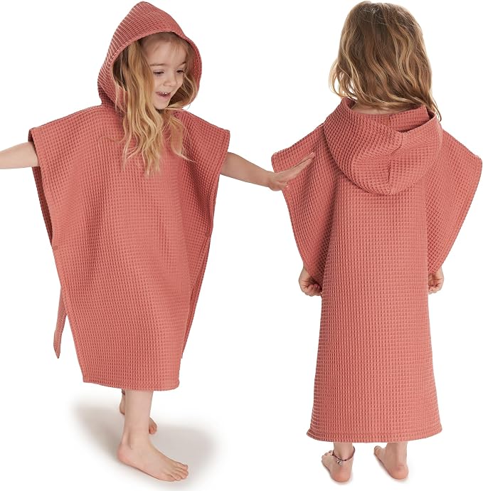 ZICOTO Soft Hooded Beach Towel for Kids - Cute Towel for Babies and Toddler Made of Waffle Cotton - Perfect Lightweight and Absorbent for Bath, Beach, Pool