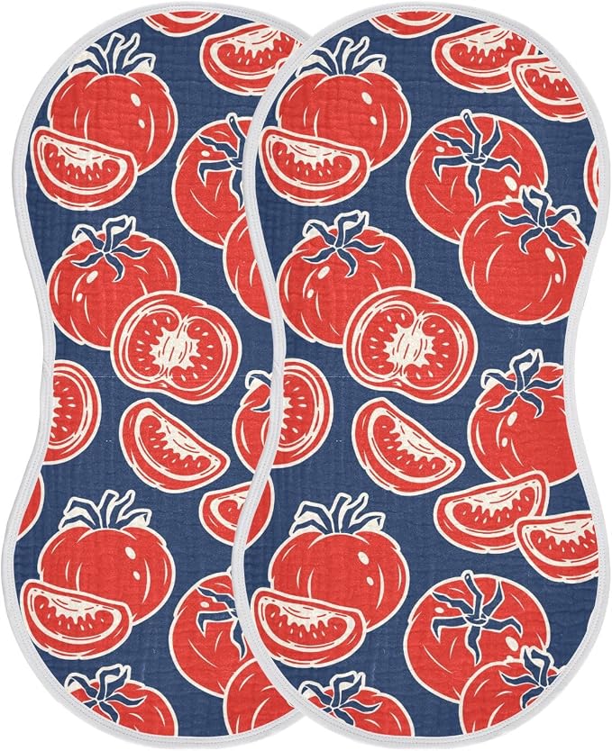 vvfelixl Baby Burp Cloths Slice Red Tomatoes Baby Newborn Cotton Burping Cloths Set Baby Washcloths 4 Pack