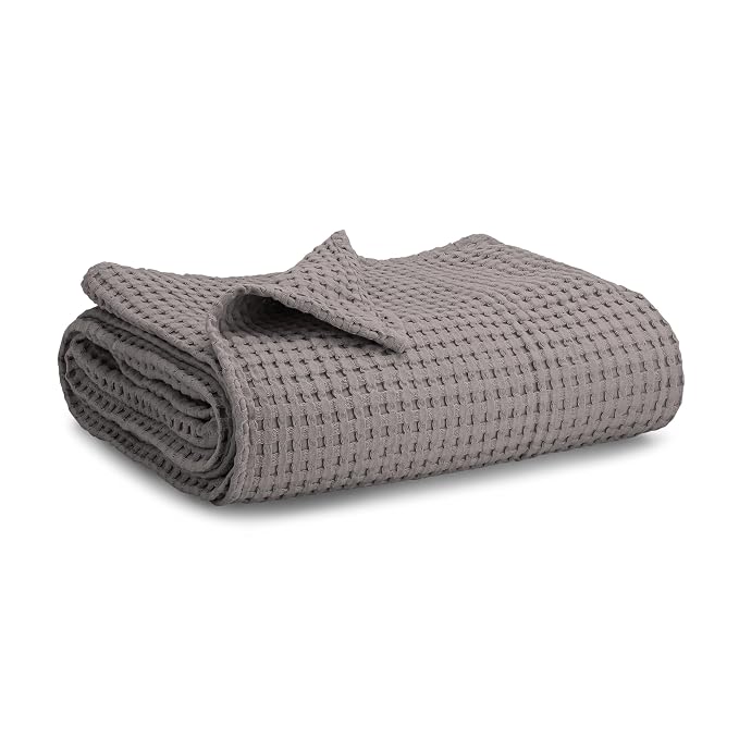 Comfy Cubs Waffle Weave Baby Blanket - 40” x 40” Cotton Blanket with Textured Design - Lightweight Swaddle for Bed, Crib, Stroller, or Couch - Soft and Cozy Cover for Toddlers, Boys & Girls - Charcoal