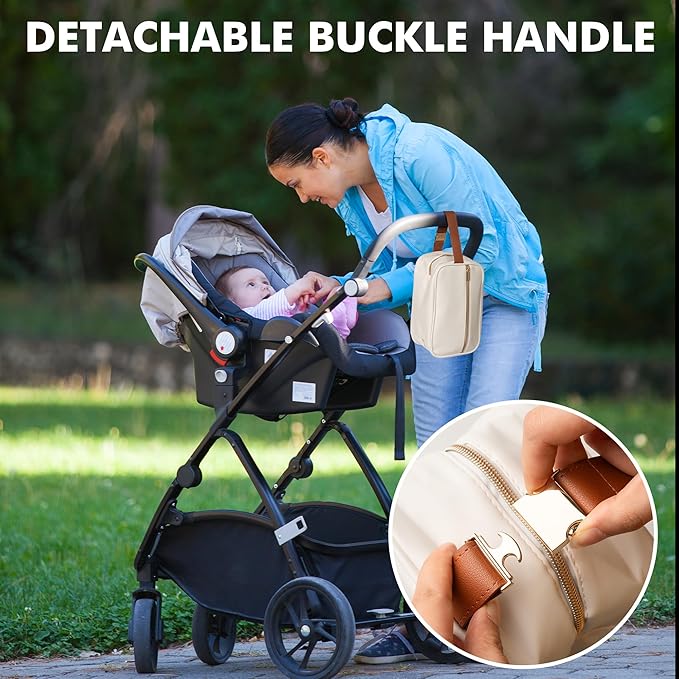Breast Milk Cooler Travel Bag with 3 Ice Pack, Waterproof Breastmilk Cooler Storage Bag, Portable & Versatile Insulated Cooler Bag with Buckle Handle for Nursing Mom Daycare