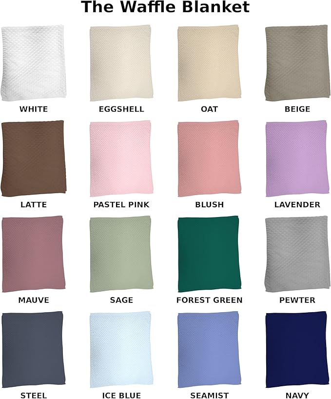 The Waffle Blanket - 100% Organic Cotton Baby Blanket, American Made, 30x40in - Bassinet, Crib, Stroller - Gift Registry Baby Shower for Newborns and Kids (Mauve)