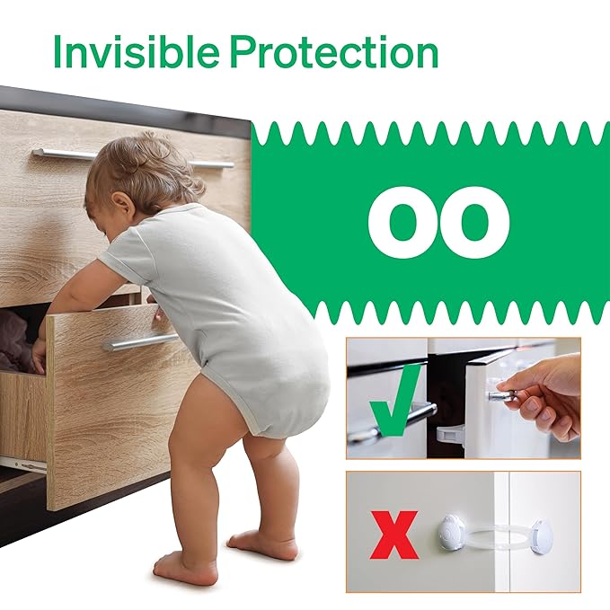 Easy Installation Magnetic Child Safety Cabinet Locks by LoveNoobs?? 20 Locks + 4 Keys, Keep Your Little Ones Safe with Easy-to-Install, Secure Baby Proofing for Cabinets and Drawers