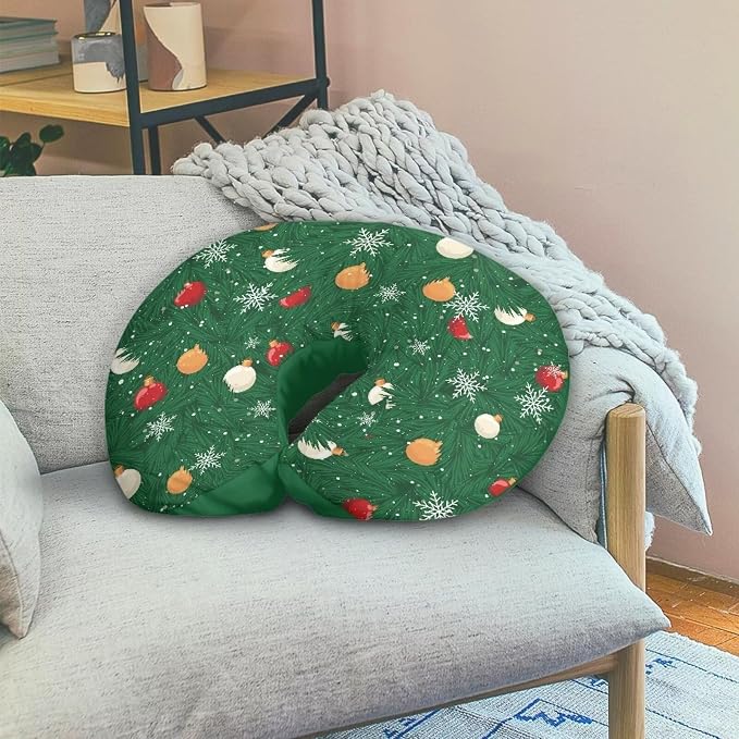 Christmas Tree Lantern Nursing Pillow Detachable Newborn Original Breastfeeding Slipcover Case and Positioner Washable Head Support Protector Cushion Essential with Hidden Zipper Easy Care