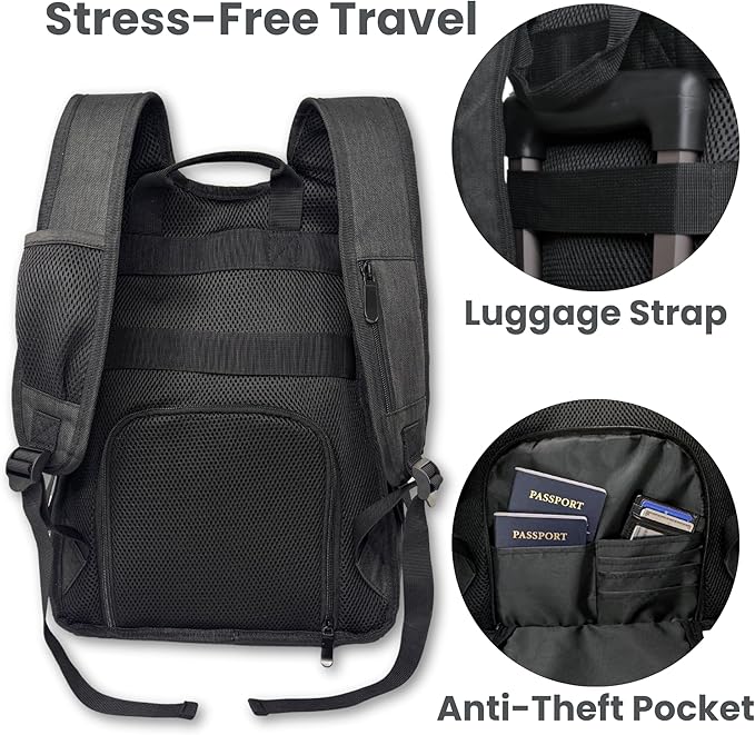 JOHAR Diaper Backpack - Spacious, Waterproof with Changing Pad, Insulated Pockets, Anti-Theft Pocket - Black