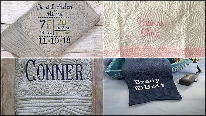 Personalized Baby Blanket Baby Quilt Monogrammed Blankets for Boys and Girls Embroidered Baby Gifts Chase