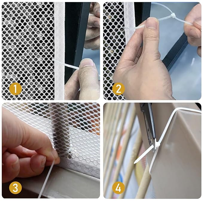 2 Pack Banister Guard 6.6ft x 2.6ft Child Safety Net Balcony Stair Railing Proof Mesh for Kids, Toys, Pets, White