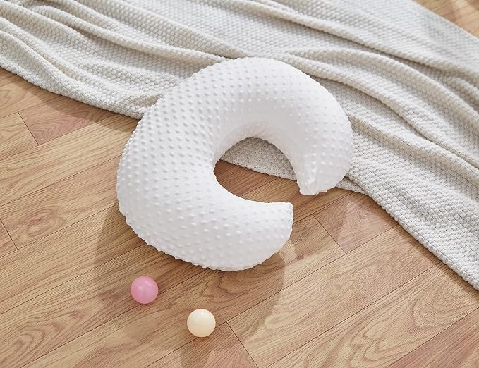 Dots Nursing Pillow Cover, Case Plush Breathable Breastfeeding Pillow Slipcover Fits Nursing Pillow, Super Soft Snug Positioners for Baby Boy Baby Girl (Bright White)