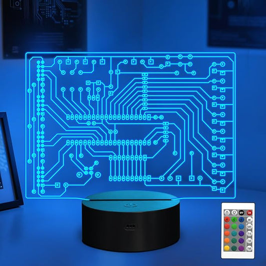 YuanDian Geeky Gifts, Computer Geekery PCB Lamp 16 Colors Changing Touch & Remote Control for Men Boys Women IT Tech Support Nerds Geek Lovers