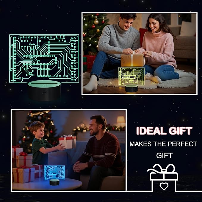 YuanDian Geeky Gifts, Computer Geekery PCB Lamp 16 Colors Changing Touch & Remote Control for Men Boys Women IT Tech Support Nerds Geek Lovers