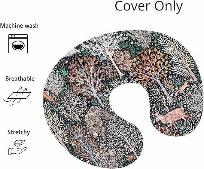 Boyoung Stretchy Nursing Pillow Covers Ultra Soft Slipcovers for Breastfeeding for Baby Girls Boys, Feeding Pillow Cover Fits Standard Infant Support Pillows Positioners Nursing Pillow Case