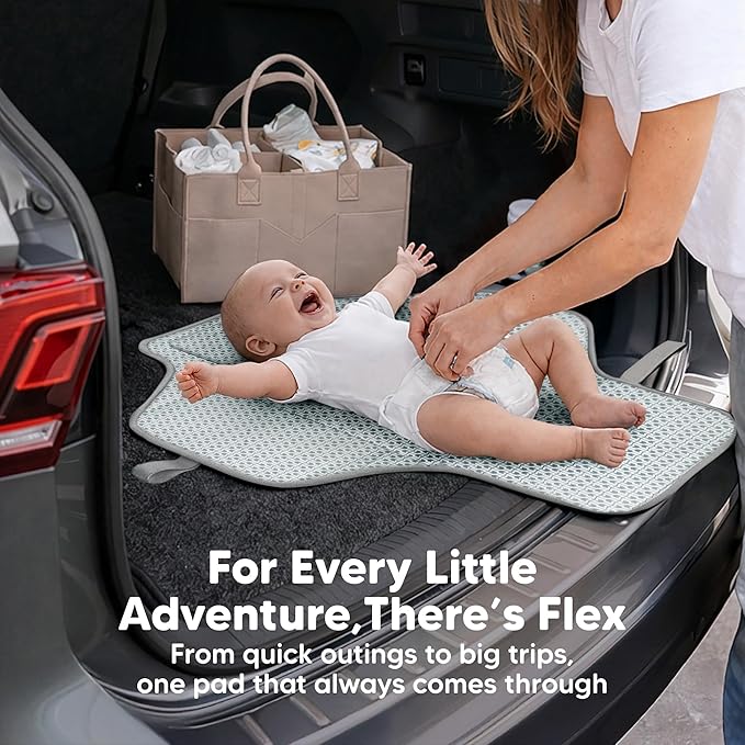 KeaBabies Portable Changing Pad for Baby, Travel ??26 x 21 Wipeable, Waterproof, Foldable Baby Diaper Changing Mat for Diaper Bag, Caddy, Car, Bed, Newborn, Compact Changer Mat Station (Classic Gray)