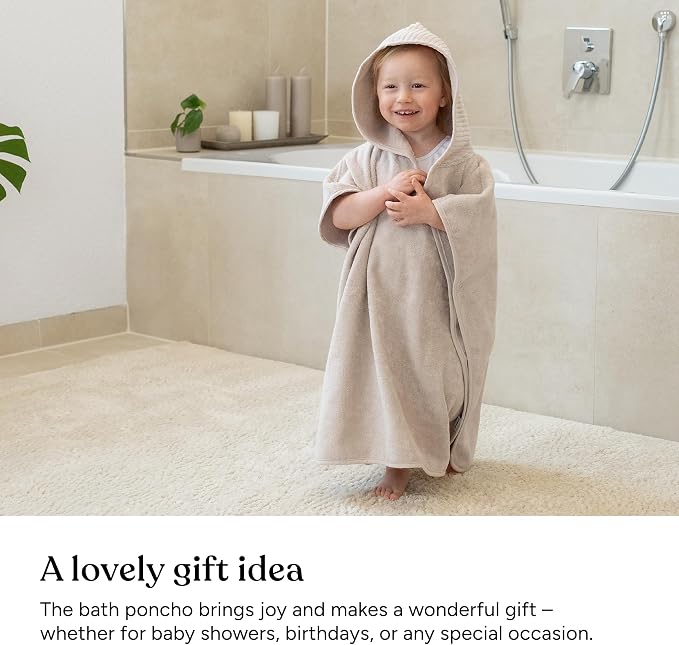 Ehrenkind® Kids Hooded Towel Poncho - 100% Organic Cotton Bathrobe for Boys & Girls, Soft & Absorbent Terry, Oeko-TEX Certified, One Size Rose, Perfect for Bath, Pool & Beach