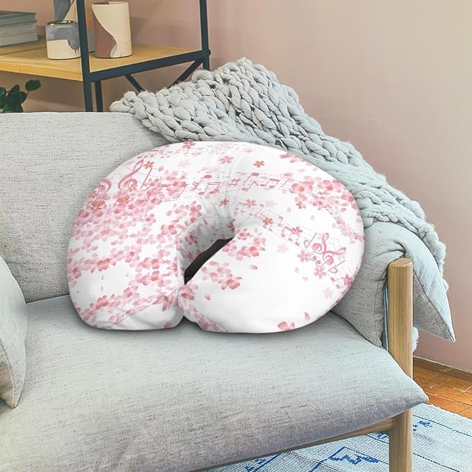 Music Sakura Nursing Pillow Cover for Breastfeeding Pillow, Ultra Soft and Cozy Nursing Pillow Slipcovers Good Choice for Mom or Baby