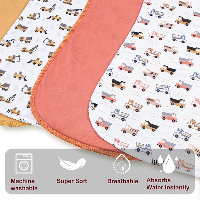 10-Pack Burp Cloths for Baby Boys and Girls - Organic Baby Burp Cloth,Baby Washcloths, Burp Rags, Large Neutral Burp Clothes for Newborn