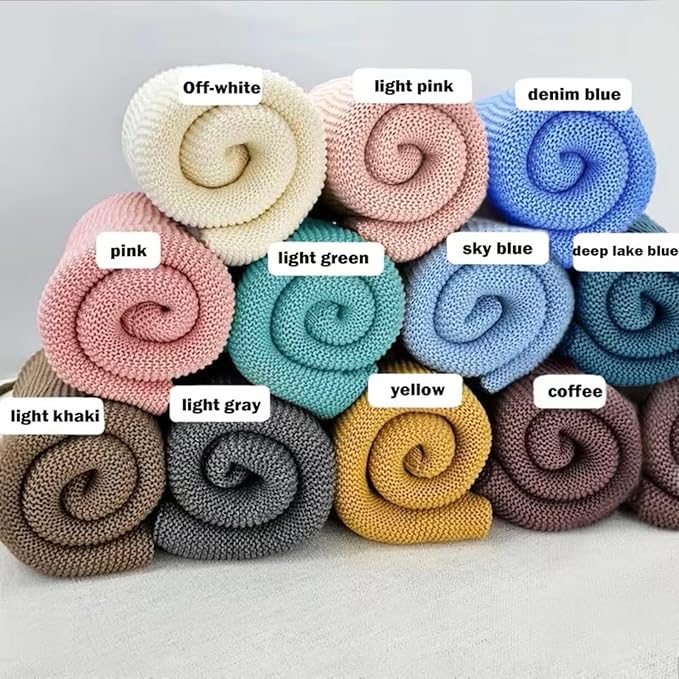 ZXH Personalised Baby Blankets,Custom Hand Embroidered Blankets,Name Blanket,Baby Name Knits -Soft Breathable Cotton Knitted Blanket Newborn Baby Gift