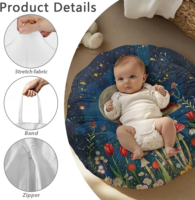 Fashion Mushroom Nursing Pillow Cover for Breastfeeding Pillow Ultra Soft and Cozy Nursing Pillow Slipcovers Nice Newborn Gift Best Choice for Mom or Baby Pillow Cover 1 Pack