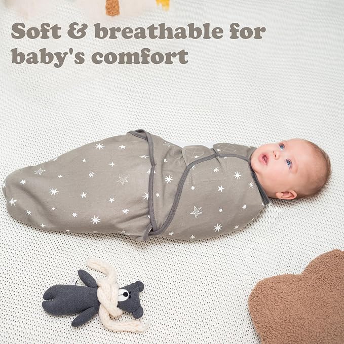 Swaddles for Newborns – 3-Pack Infant Swaddles 0-3 Months – Adjustable Swaddle Sleep Sack – Soft Organic Cotton Baby Wrap for Safe & Cozy Sleep (Galaxy)